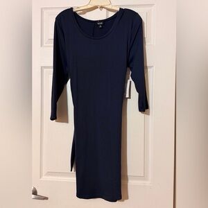 a.n.a Midnight Blue Long Sleeve Dress